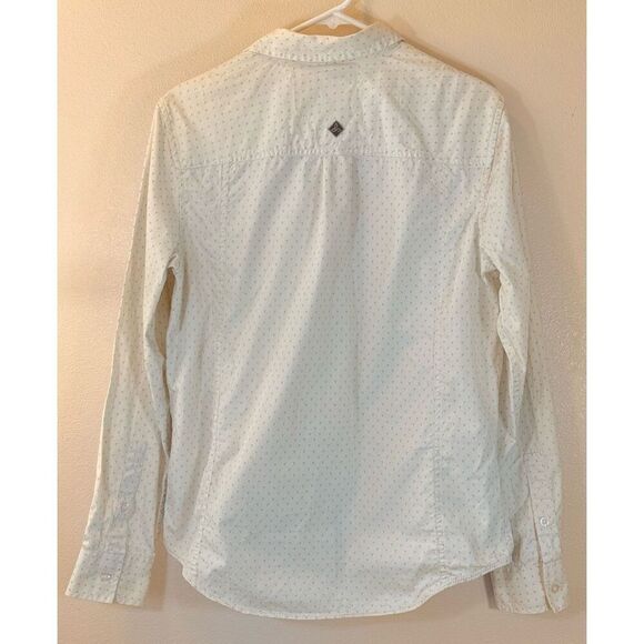 Prana Shirt Slim Fit Ivory Dot Button Down Long Sleeve Women's Shirt Small - Picture 3 of 9